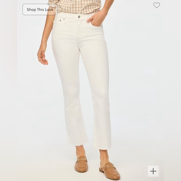 J.Crew White Signature Stretch Mid-Rise Flare Crop Jeans • multiple sizes •BO933 - Picture 1 of 14